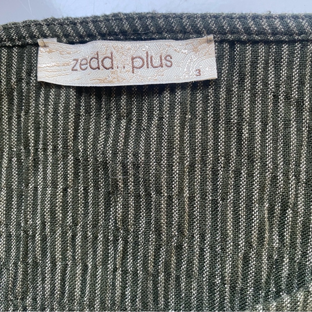 ZEDD PLUS Women's Asymmetrical Green White Geometric Pattern Tunic Size XL - Picture 7 of 9